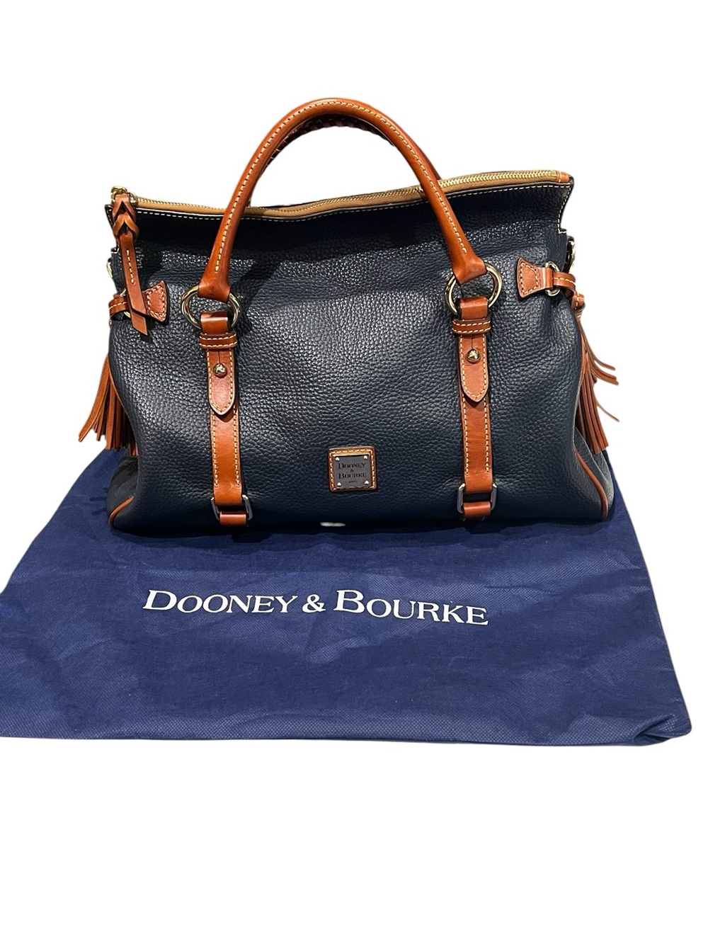 Dooney & Bourke Pebble Grain Large Satchel with tassels